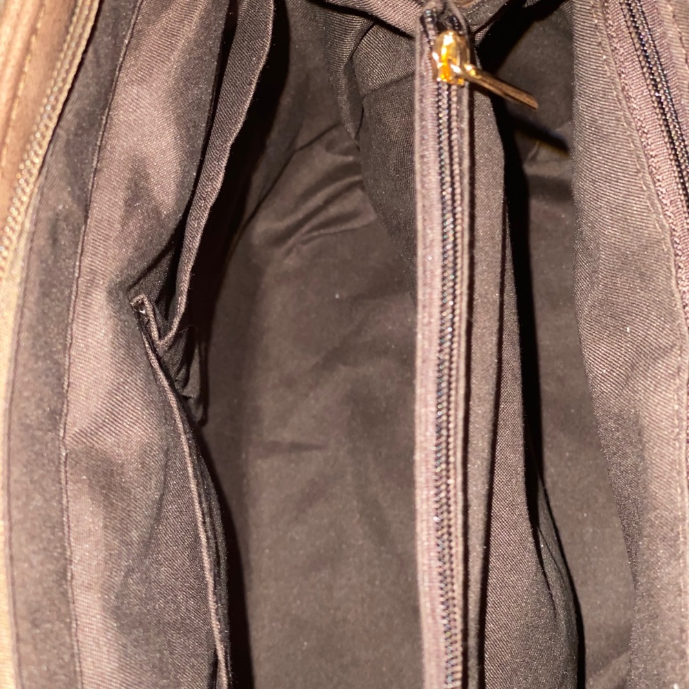 KHAKI OSTRICH VEGAN BACKPACK PURSE - Picture 7 of 10
